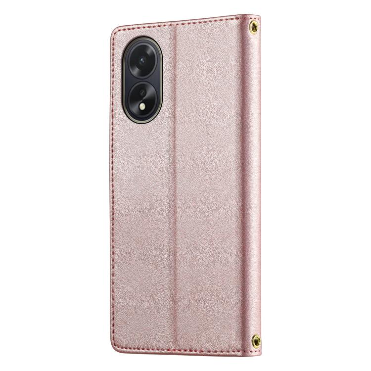 For OPPO A18 4G / A38 4G Cute Cats Magnetic Closure Vegan Leather Phone Case with Strap