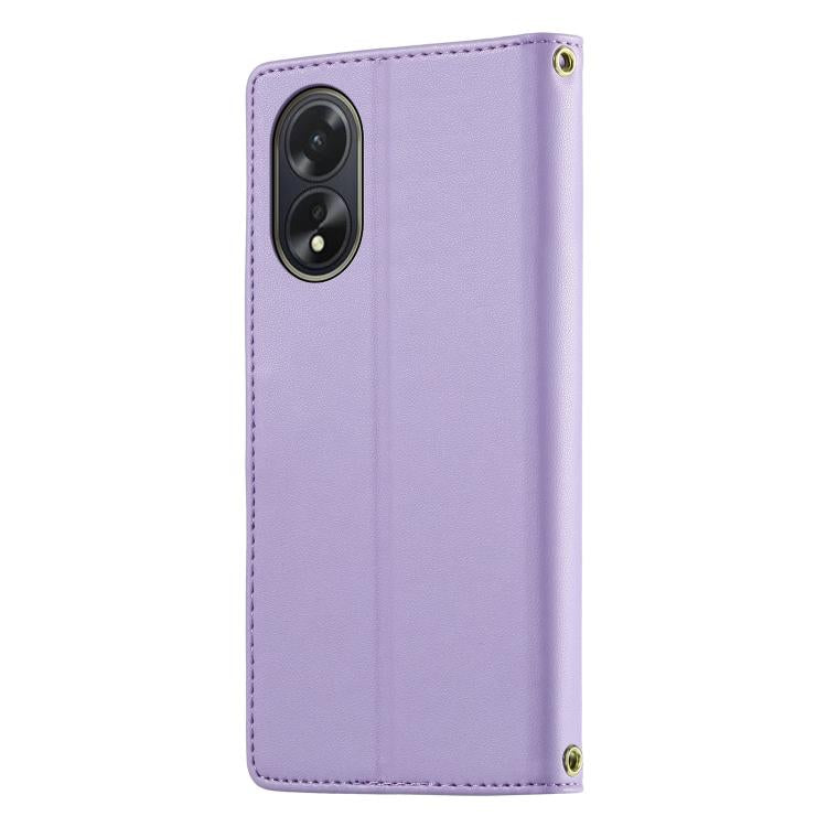 For OPPO A18 4G / A38 4G Cute Cats Magnetic Closure Vegan Leather Phone Case with Strap