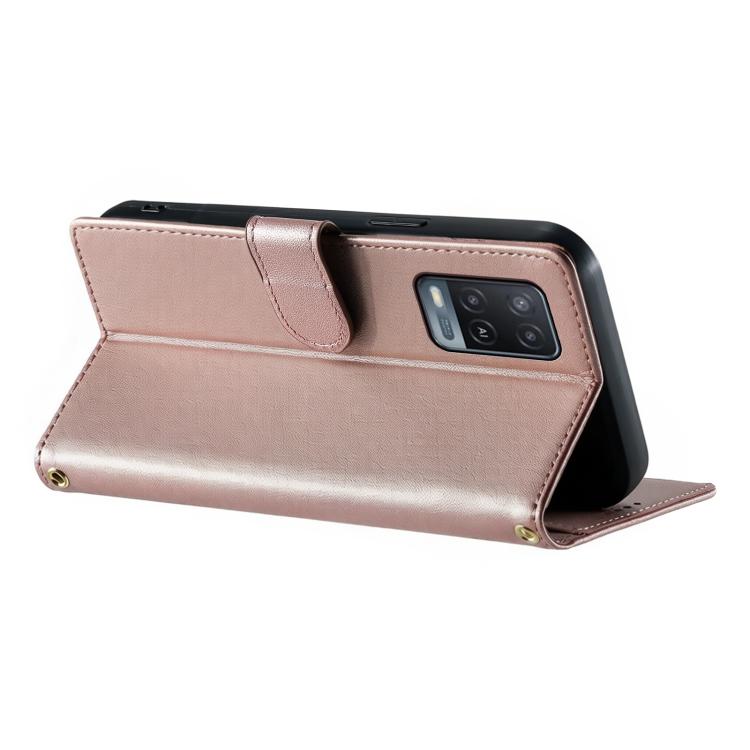 For OPPO A54 4G / A54s / A55 5G Cute Cats Magnetic Closure Vegan Leather Phone Case with Strap