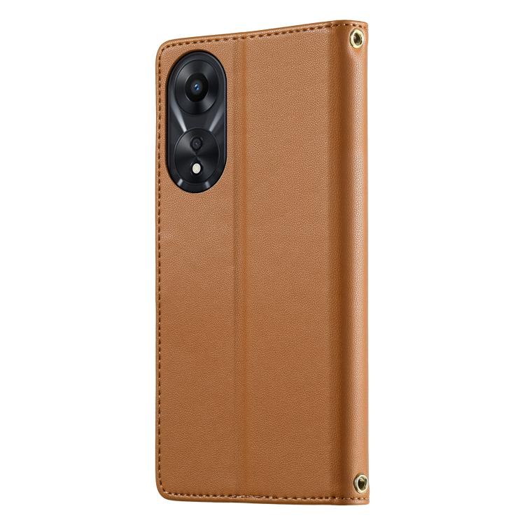 For OPPO A78 5G / A58x / A1x 5G Cute Cats Magnetic Closure Vegan Leather Phone Case with Strap