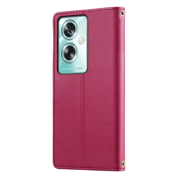 For OPPO A79 5G / A2x Cute Cats Magnetic Closure Vegan Leather Phone Case with Strap