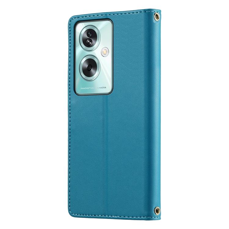 For OPPO A79 5G / A2x Cute Cats Magnetic Closure Vegan Leather Phone Case with Strap