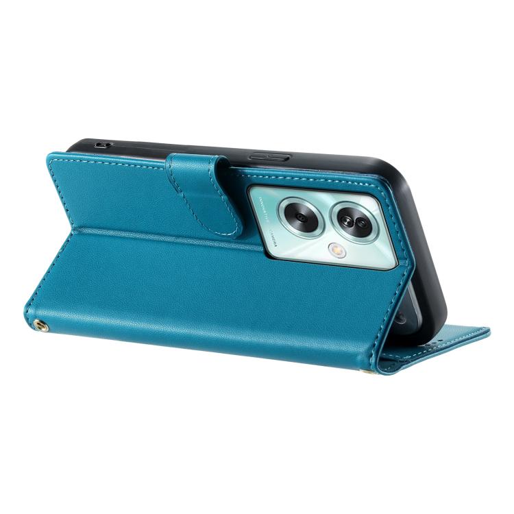 For OPPO A79 5G / A2x Cute Cats Magnetic Closure Vegan Leather Phone Case with Strap