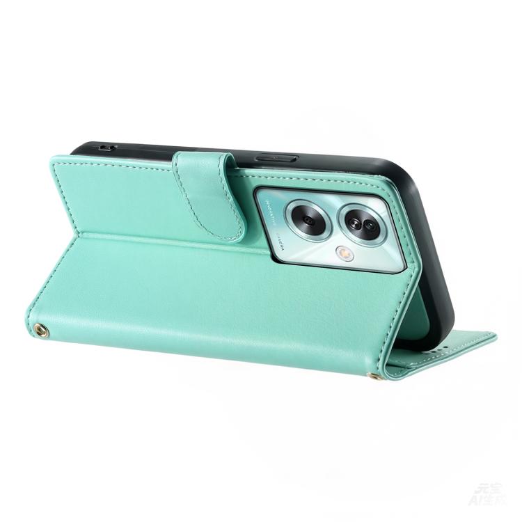 For OPPO A79 5G / A2x Cute Cats Magnetic Closure Vegan Leather Phone Case with Strap