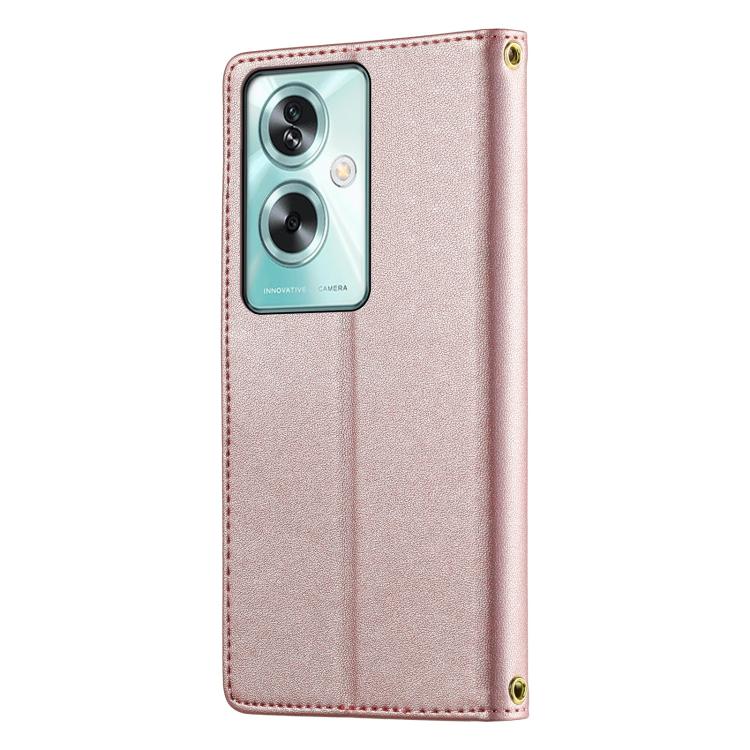 For OPPO A79 5G / A2x Cute Cats Magnetic Closure Vegan Leather Phone Case with Strap