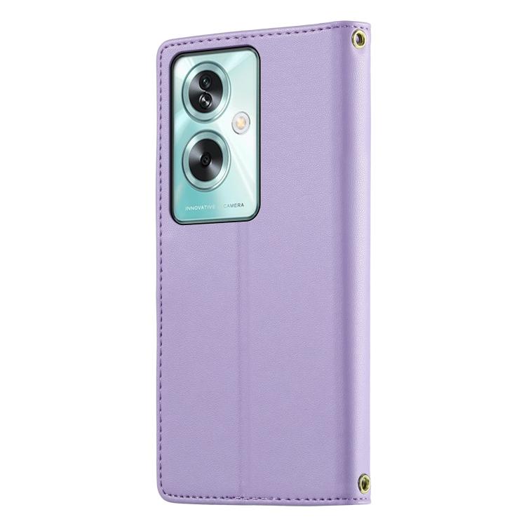 For OPPO A79 5G / A2x Cute Cats Magnetic Closure Vegan Leather Phone Case with Strap