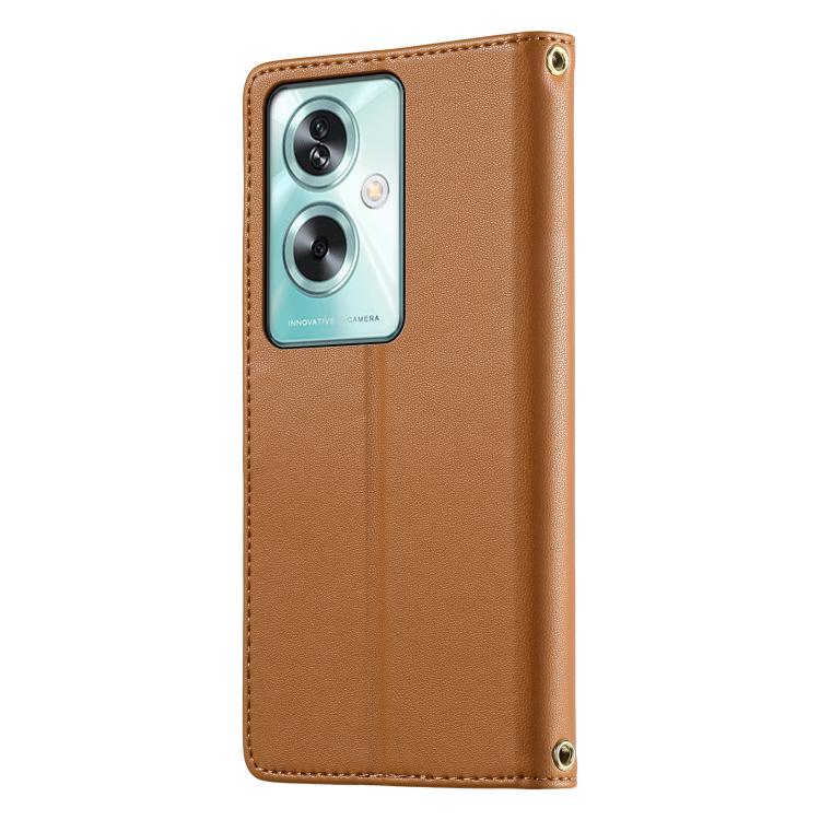 For OPPO A79 5G / A2x Cute Cats Magnetic Closure Vegan Leather Phone Case with Strap