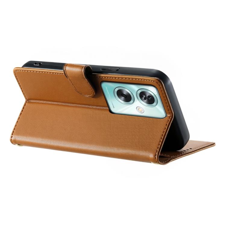 For OPPO A79 5G / A2x Cute Cats Magnetic Closure Vegan Leather Phone Case with Strap