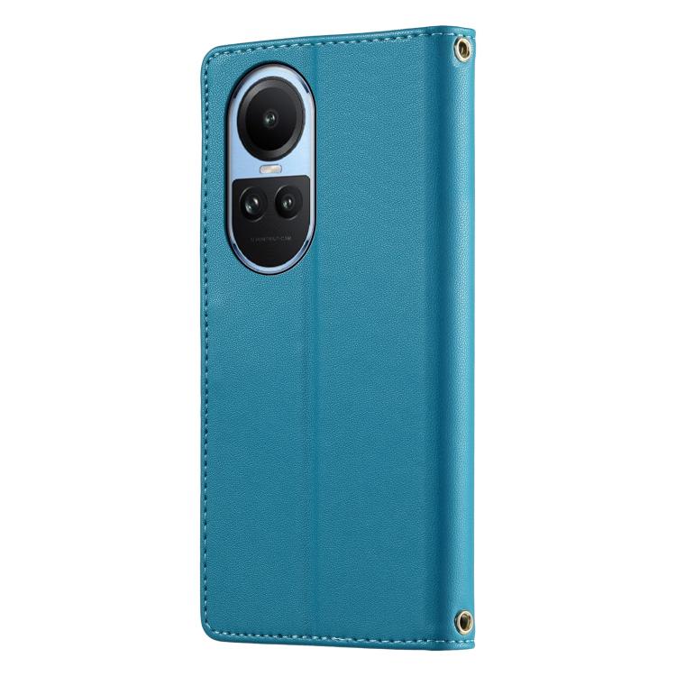 For OPPO Reno10 5G Global Cute Cats Magnetic Closure Vegan Leather Phone Case with Strap