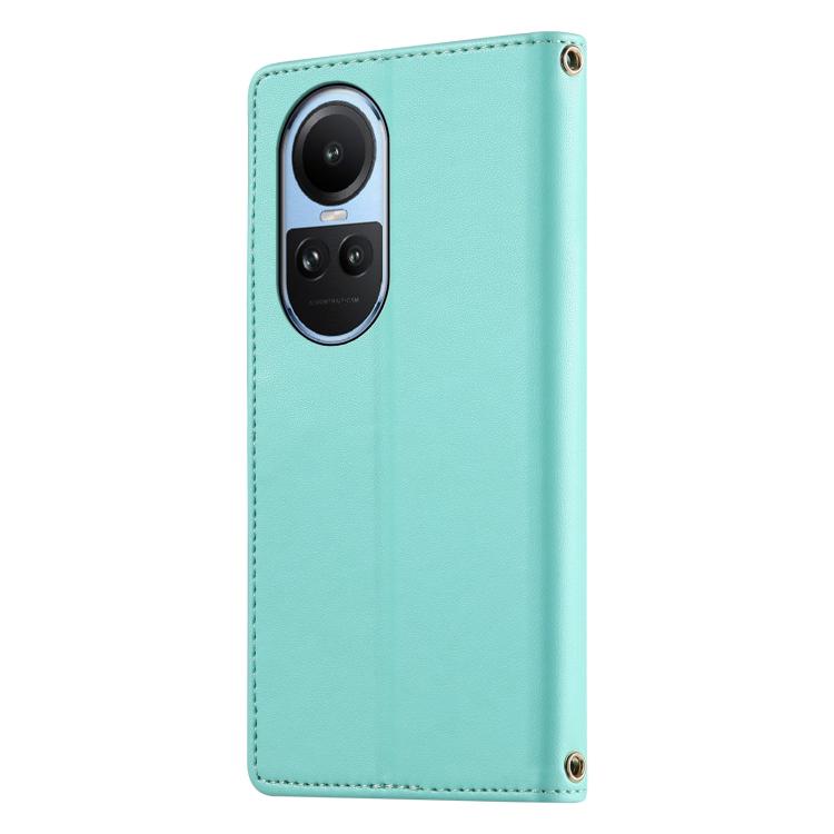 For OPPO Reno10 5G Global Cute Cats Magnetic Closure Vegan Leather Phone Case with Strap