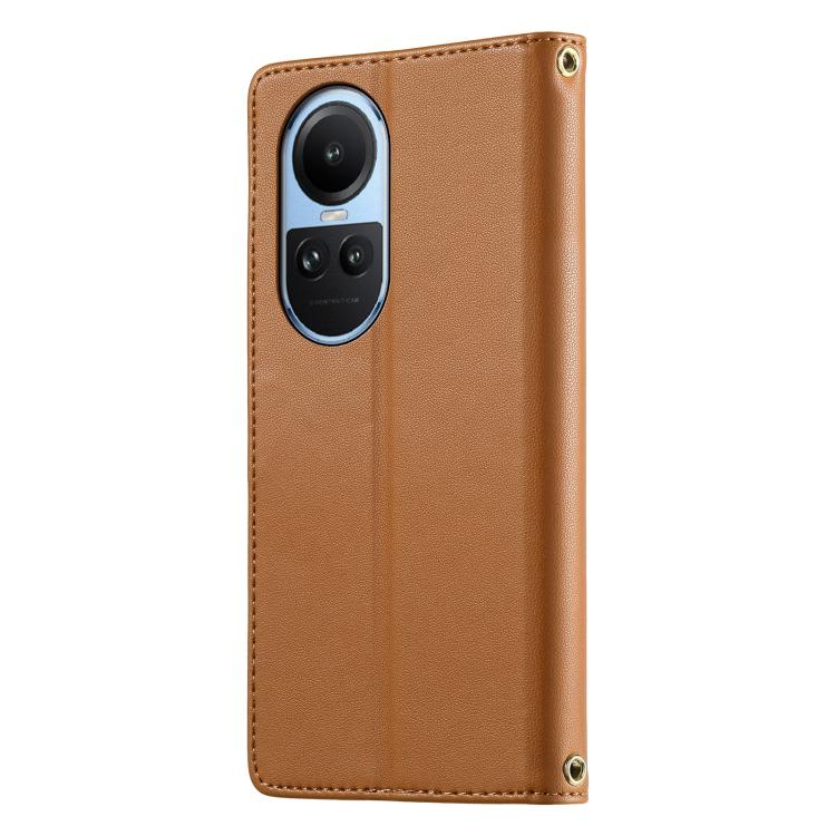 For OPPO Reno10 5G Global Cute Cats Magnetic Closure Vegan Leather Phone Case with Strap