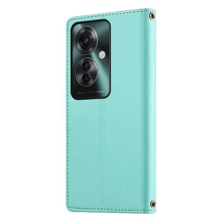 For OPPO Reno11 F Cute Cats Magnetic Closure Vegan Leather Phone Case with Strap