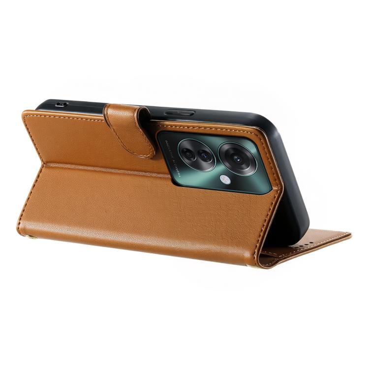 For OPPO Reno11 F Cute Cats Magnetic Closure Vegan Leather Phone Case with Strap