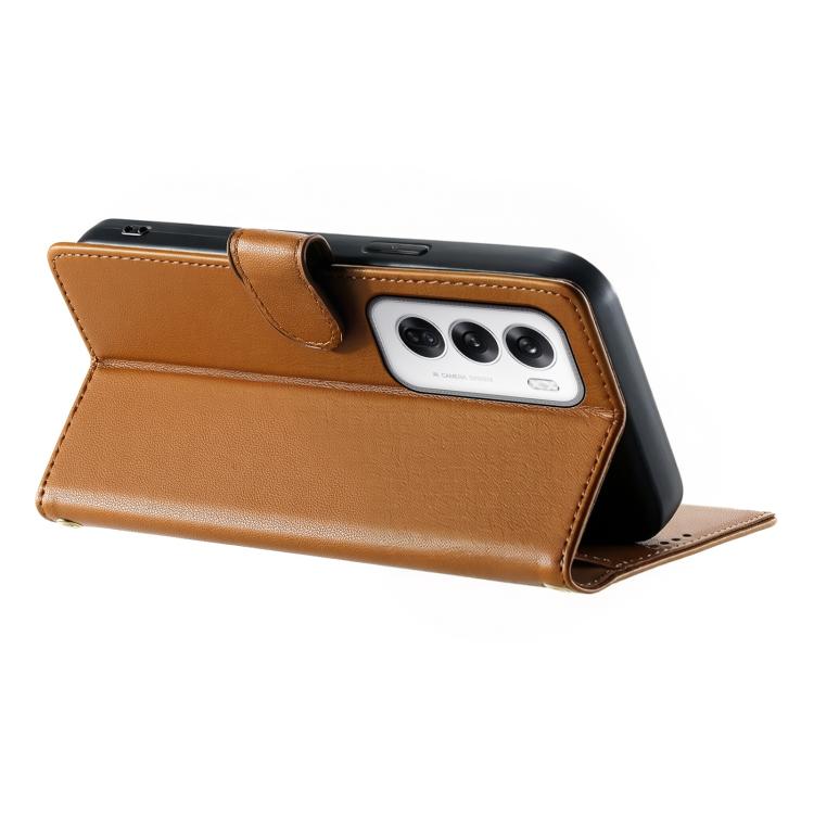 For OPPO Reno12 Global Cute Cats Magnetic Closure Vegan Leather Phone Case with Strap