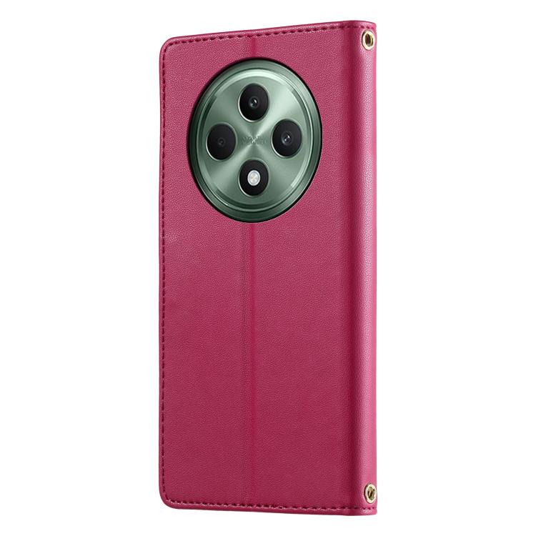 For OPPO Reno12 F 4G Cute Cats Magnetic Closure Vegan Leather Phone Case with Strap