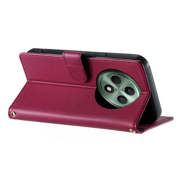 For OPPO Reno12 F 4G Cute Cats Magnetic Closure Vegan Leather Phone Case with Strap