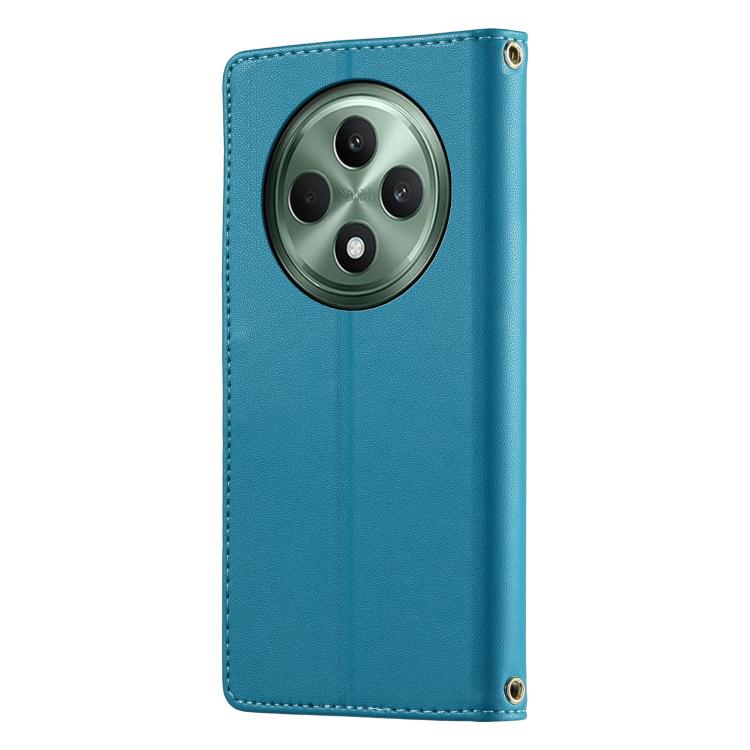 For OPPO Reno12 F 4G Cute Cats Magnetic Closure Vegan Leather Phone Case with Strap