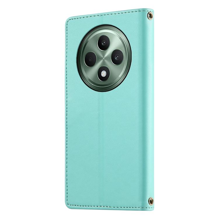 For OPPO Reno12 F 4G Cute Cats Magnetic Closure Vegan Leather Phone Case with Strap