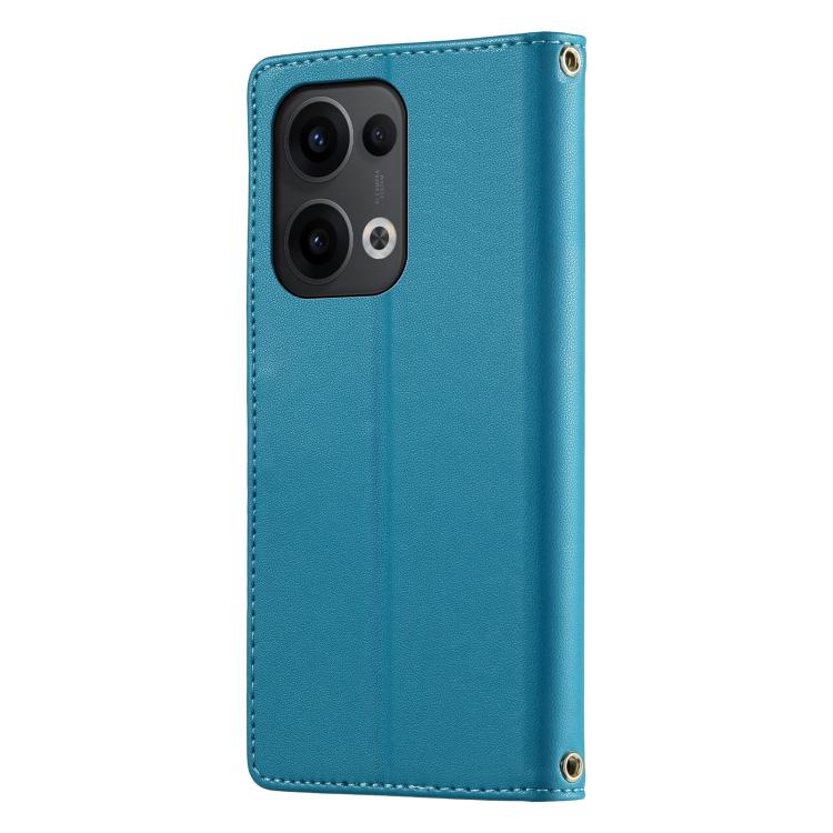 For OPPO Reno13 Global Cute Cats Magnetic Closure Vegan Leather Phone Case with Strap