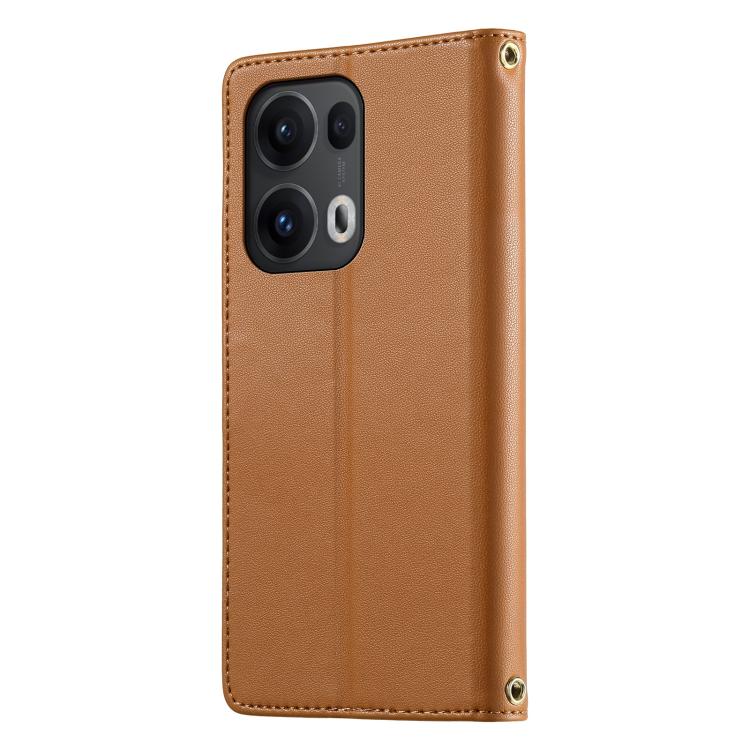 For OPPO Reno13 Pro Global Cute Cats Magnetic Closure Vegan Leather Phone Case with Strap