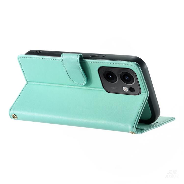 For OPPO Reno13 F 4G Cute Cats Magnetic Closure Vegan Leather Phone Case with Strap