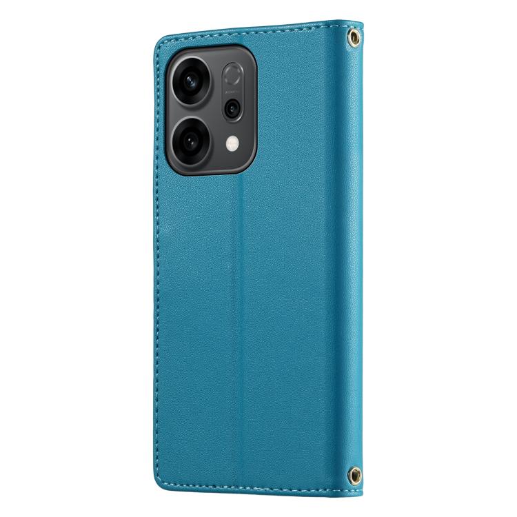 For OPPO Reno14 5G Global Cute Cats Magnetic Closure Vegan Leather Phone Case with Strap
