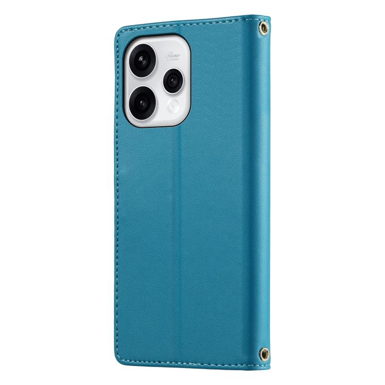 For OPPO Reno15 5G Global Cute Cats Magnetic Closure Vegan Leather Phone Case with Strap