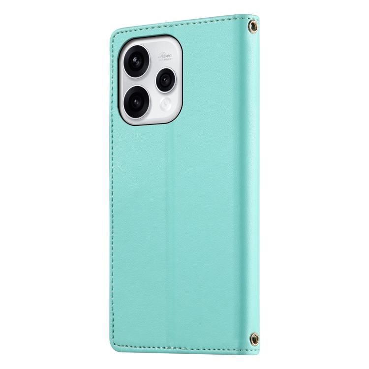 For OPPO Reno15 5G Global Cute Cats Magnetic Closure Vegan Leather Phone Case with Strap