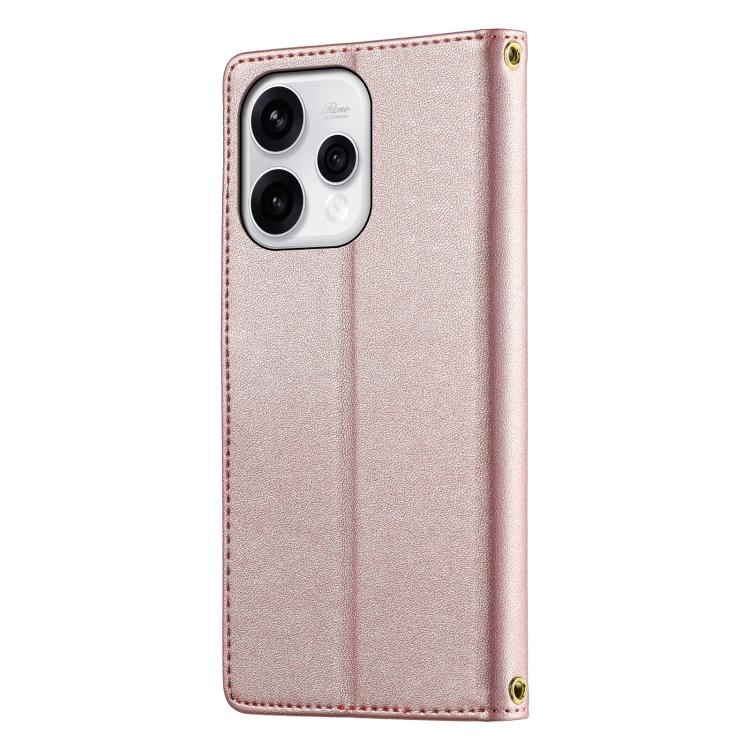 For OPPO Reno15 5G Global Cute Cats Magnetic Closure Vegan Leather Phone Case with Strap