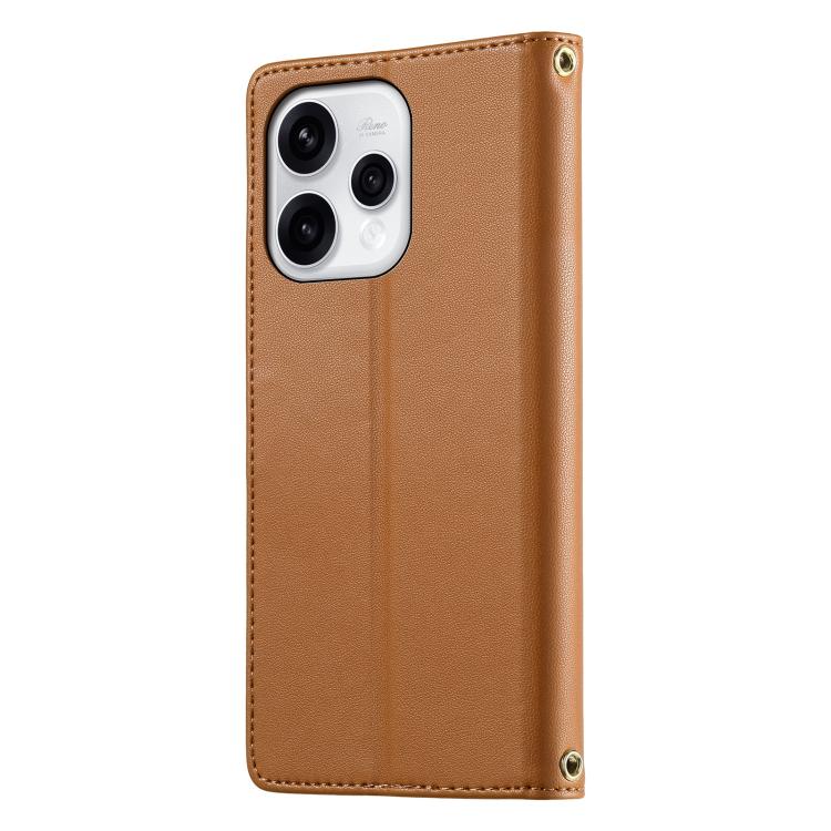 For OPPO Reno15 5G Global Cute Cats Magnetic Closure Vegan Leather Phone Case with Strap