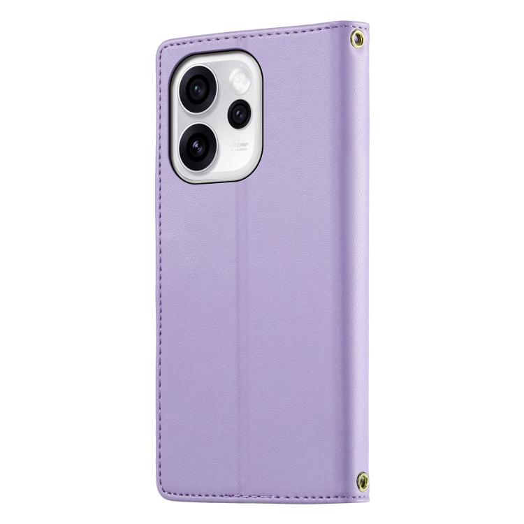 For OPPO Reno15 Pro 5G Global Cute Cats Magnetic Closure Vegan Leather Phone Case with Strap