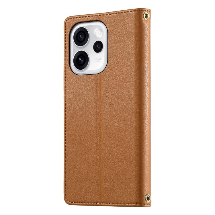For OPPO Reno15 Pro 5G Global Cute Cats Magnetic Closure Vegan Leather Phone Case with Strap