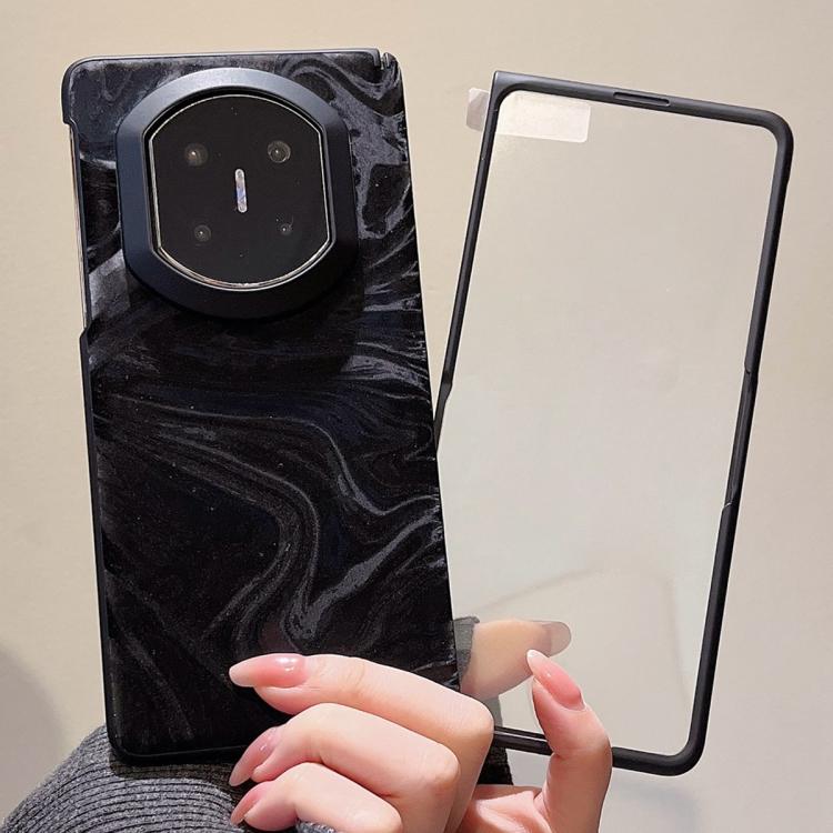For Huawei Mate X7 Integrated Matte Skin Feel Black Frame Silk Flow Texture Pattern Phone Case