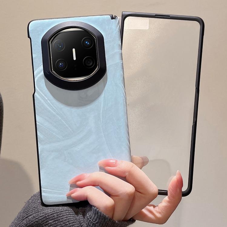 For Huawei Mate X6 Integrated Matte Skin Feel Black Frame Silk Flow Texture Pattern Phone Case