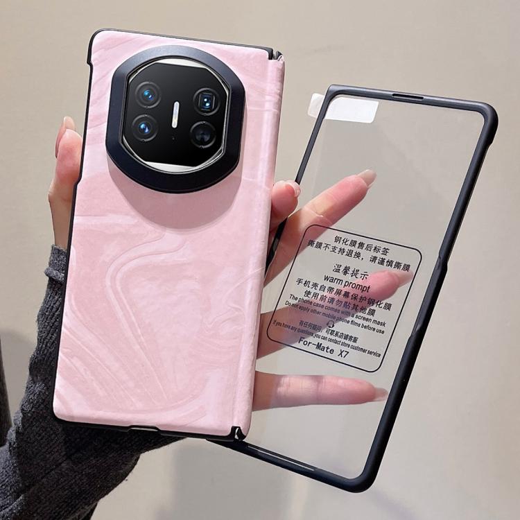For Huawei Mate X5 Integrated Matte Skin Feel Black Frame Silk Flow Texture Pattern Phone Case