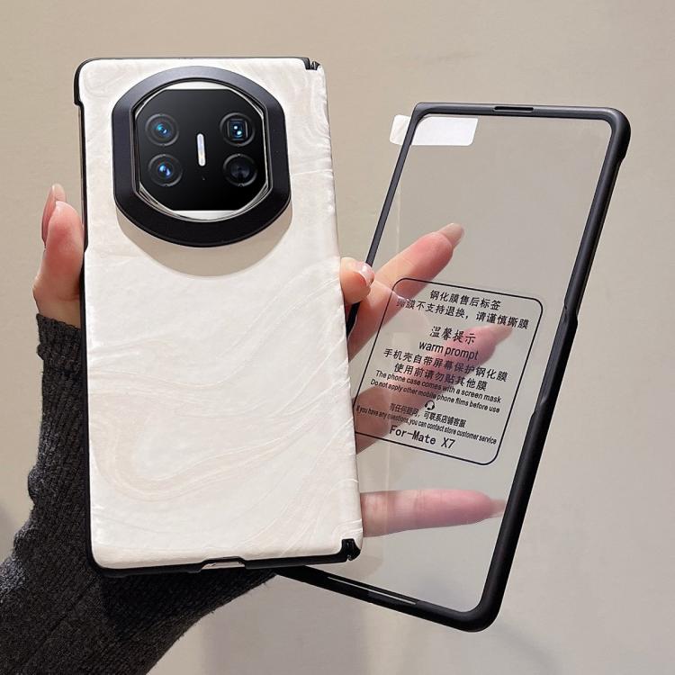 For Huawei Mate X5 Integrated Matte Skin Feel Black Frame Silk Flow Texture Pattern Phone Case