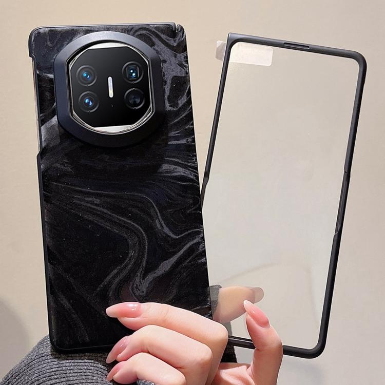 For Huawei Mate X5 Integrated Matte Skin Feel Black Frame Silk Flow Texture Pattern Phone Case