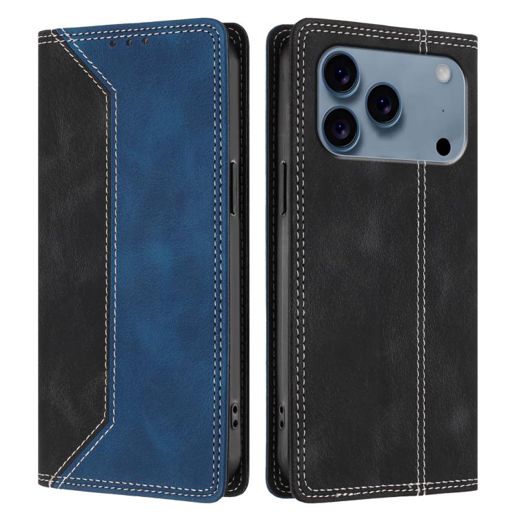 For iPhone 17 Pro Max Skin Feel Two-tone RFID Blocking Vegan Leather Phone Case