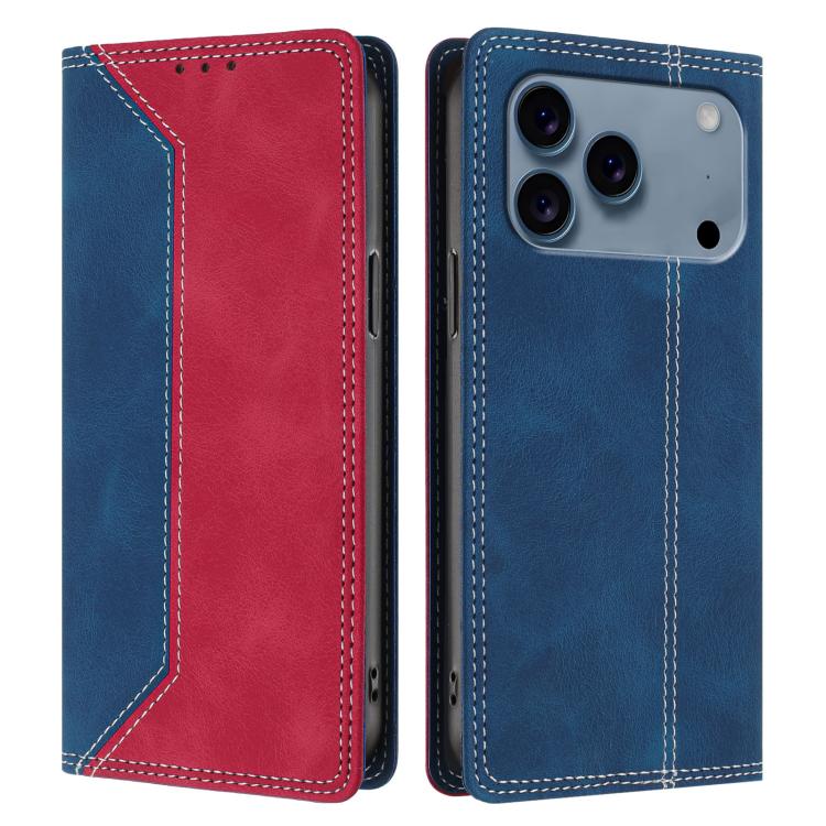 For iPhone 17 Pro Skin Feel Two-tone RFID Blocking Vegan Leather Phone Case