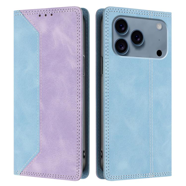 For iPhone 17 Pro Skin Feel Two-tone RFID Blocking Vegan Leather Phone Case