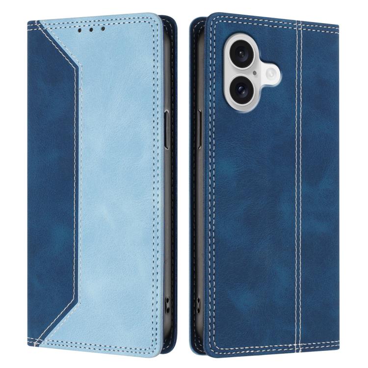For iPhone 17 Skin Feel Two-tone RFID Blocking Vegan Leather Phone Case
