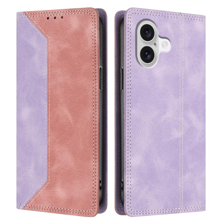 For iPhone 17 Skin Feel Two-tone RFID Blocking Vegan Leather Phone Case
