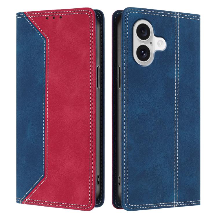 For iPhone 17 Skin Feel Two-tone RFID Blocking Vegan Leather Phone Case