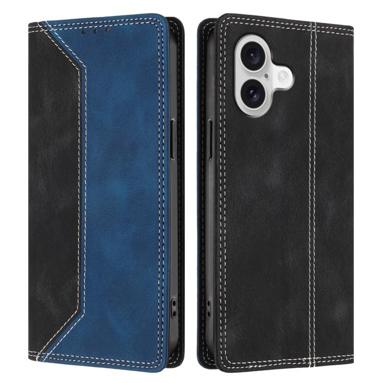 For iPhone 17 Skin Feel Two-tone RFID Blocking Vegan Leather Phone Case
