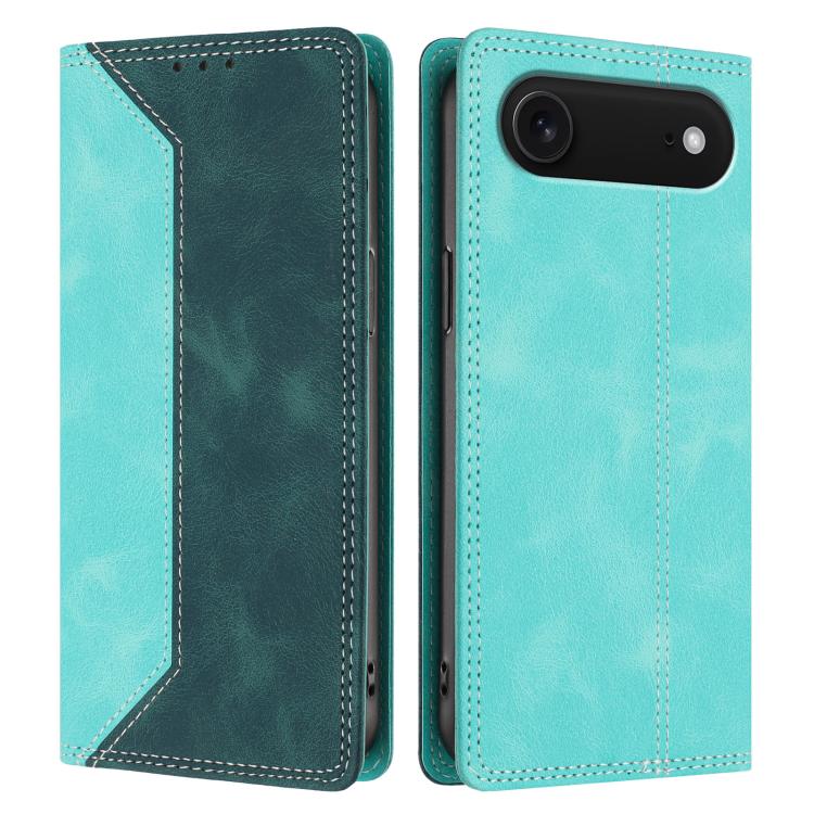 For iPhone Air Skin Feel Two-tone RFID Blocking Vegan Leather Phone Case