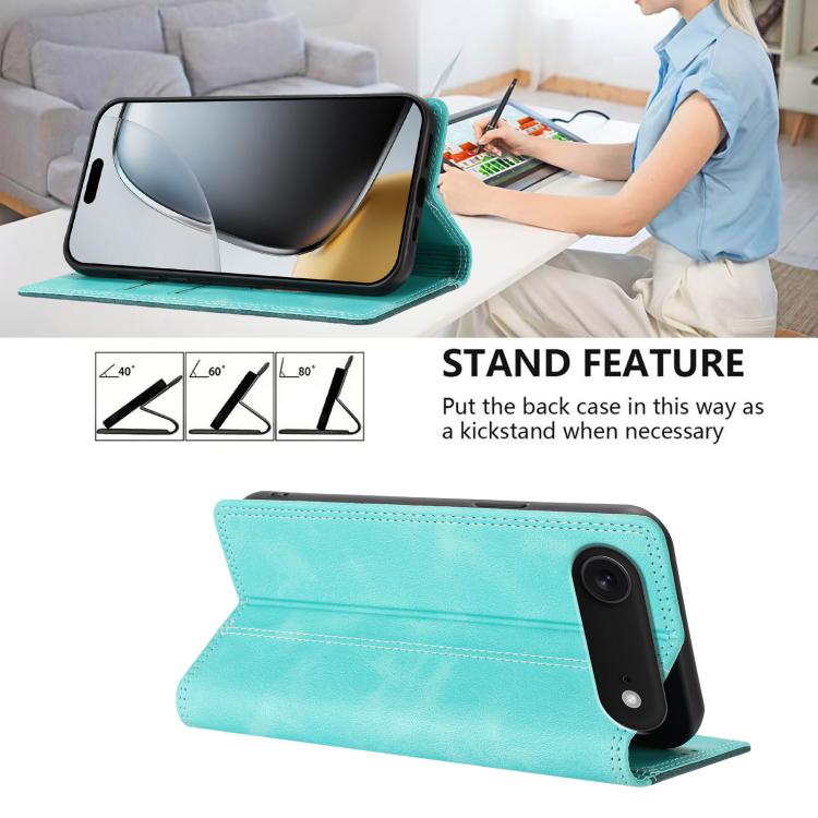 For iPhone Air Skin Feel Two-tone RFID Blocking Vegan Leather Phone Case