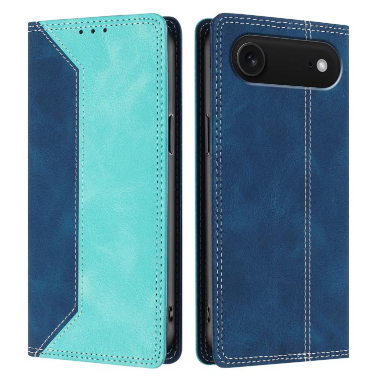 For iPhone Air Skin Feel Two-tone RFID Blocking Vegan Leather Phone Case