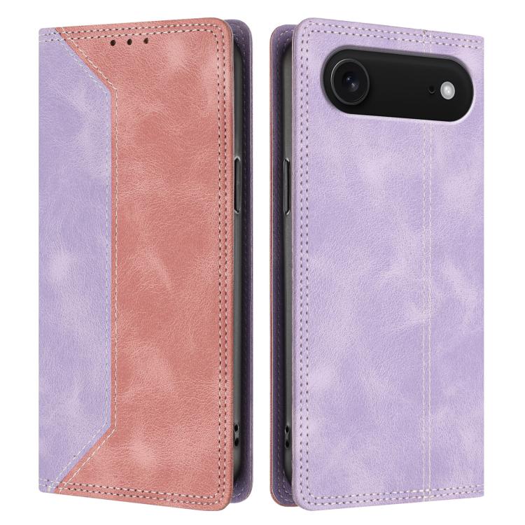 For iPhone Air Skin Feel Two-tone RFID Blocking Vegan Leather Phone Case