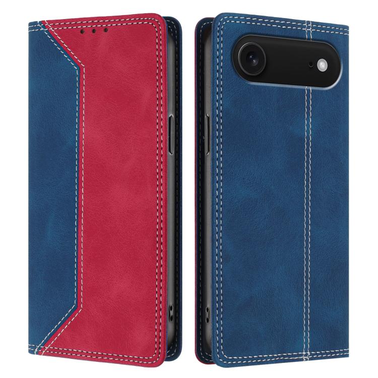 For iPhone Air Skin Feel Two-tone RFID Blocking Vegan Leather Phone Case