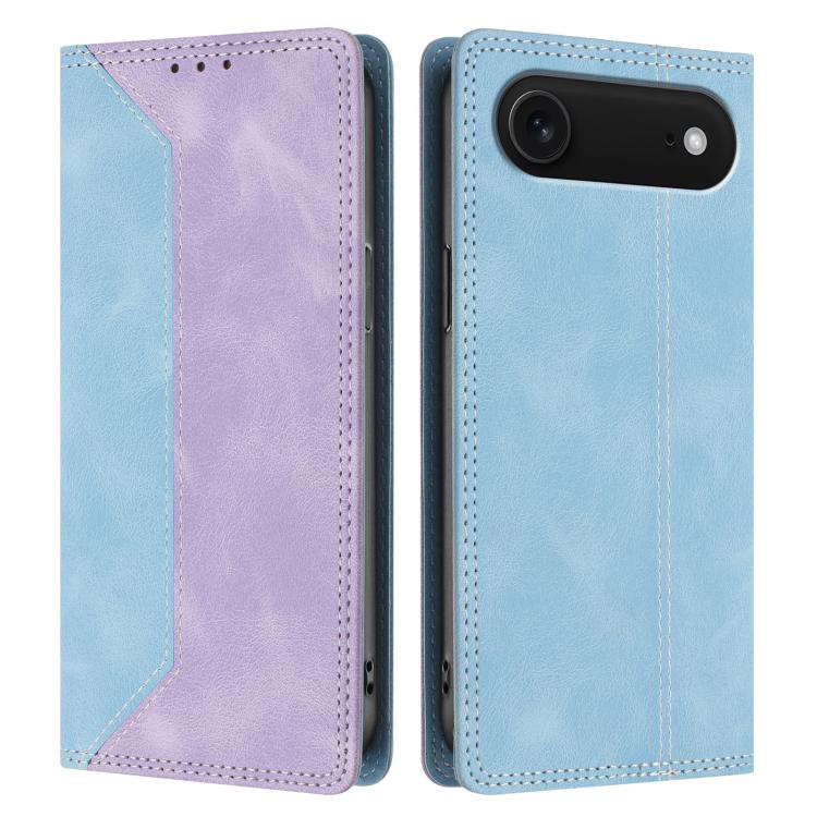 For iPhone Air Skin Feel Two-tone RFID Blocking Vegan Leather Phone Case